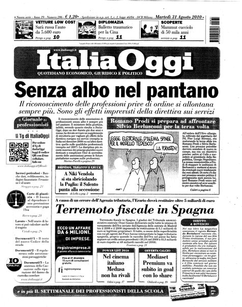 Italia oggi : quotidiano di economia finanza e politica